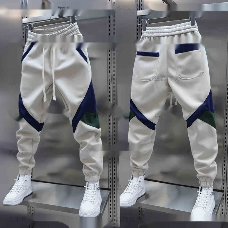 Color Matching Ankle-tied Track Sweatpants