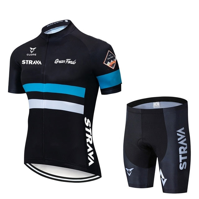 Summer Men’s Cycling Jersey Set – Breathable Bike Clothing with Bib Shorts