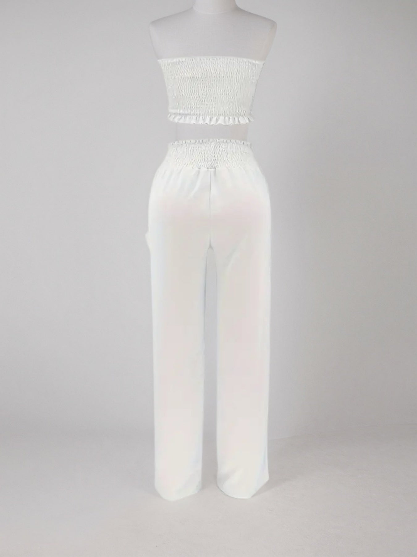 New Autumn Style Women's Two-piece Set, Featuring A Stylish Bow Design And Strapless Cover, Paired With A Stylish Pink Polyester Twopiece Set