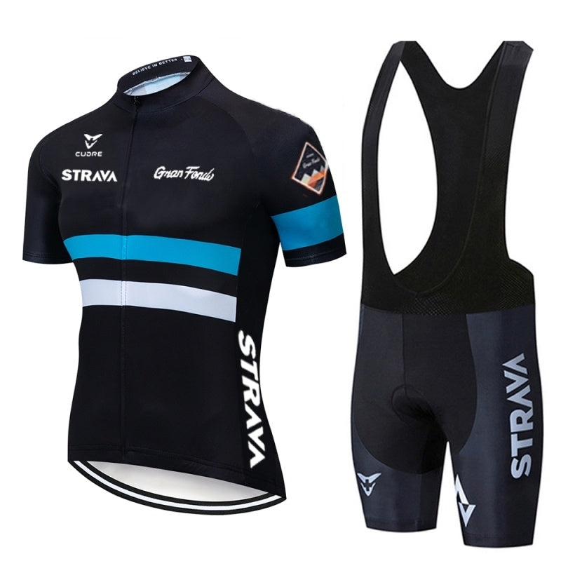 Summer Men’s Cycling Jersey Set – Breathable Bike Clothing with Bib Shorts