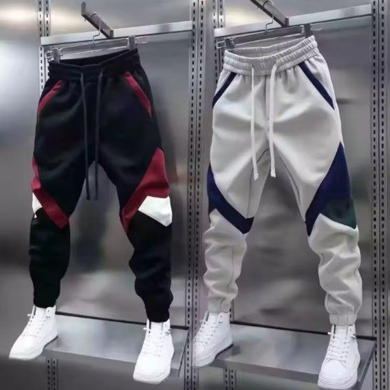 Color Matching Ankle-tied Track Sweatpants